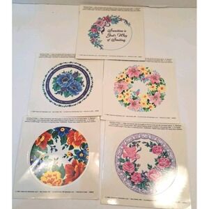 Vintage Avon Set of 5 Sun Catchers Window Decals Spring Summer Floral